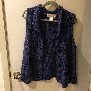 Norm Thompson Purple Sweater Vest Medium